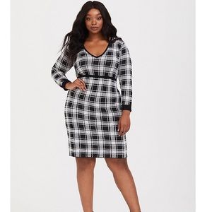 Torrid Plaid Bodycon Sweater Dress